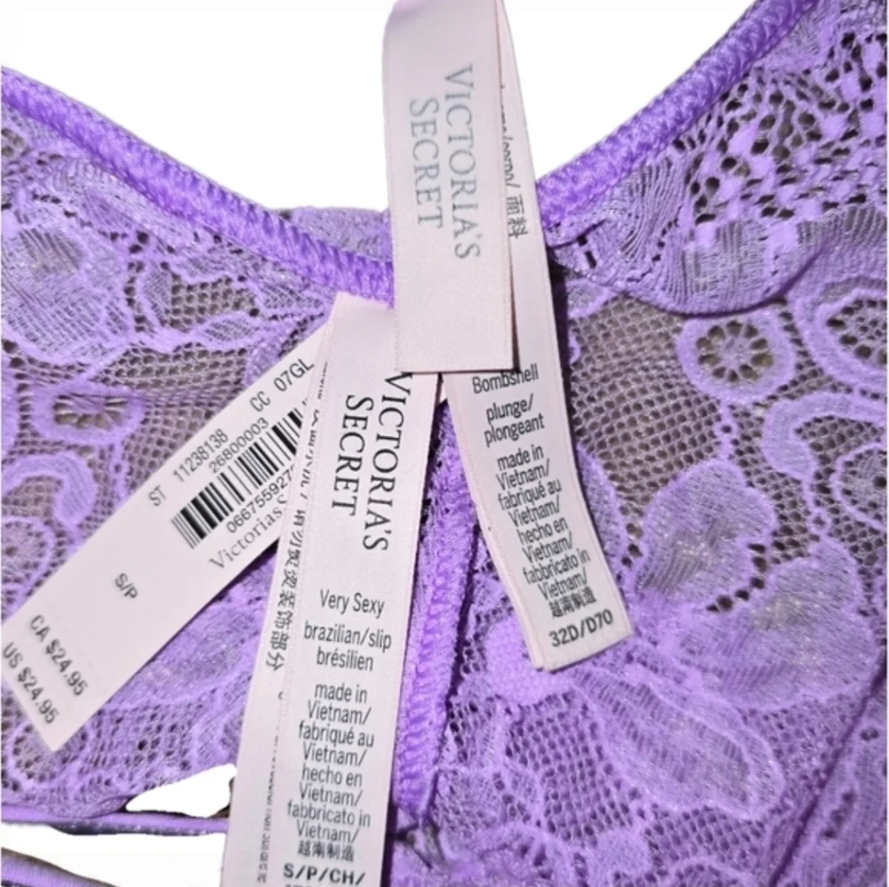 Shine Bombshell & Brazilian Matching Lingerie Set 32D/Small - Victoria’s Secret